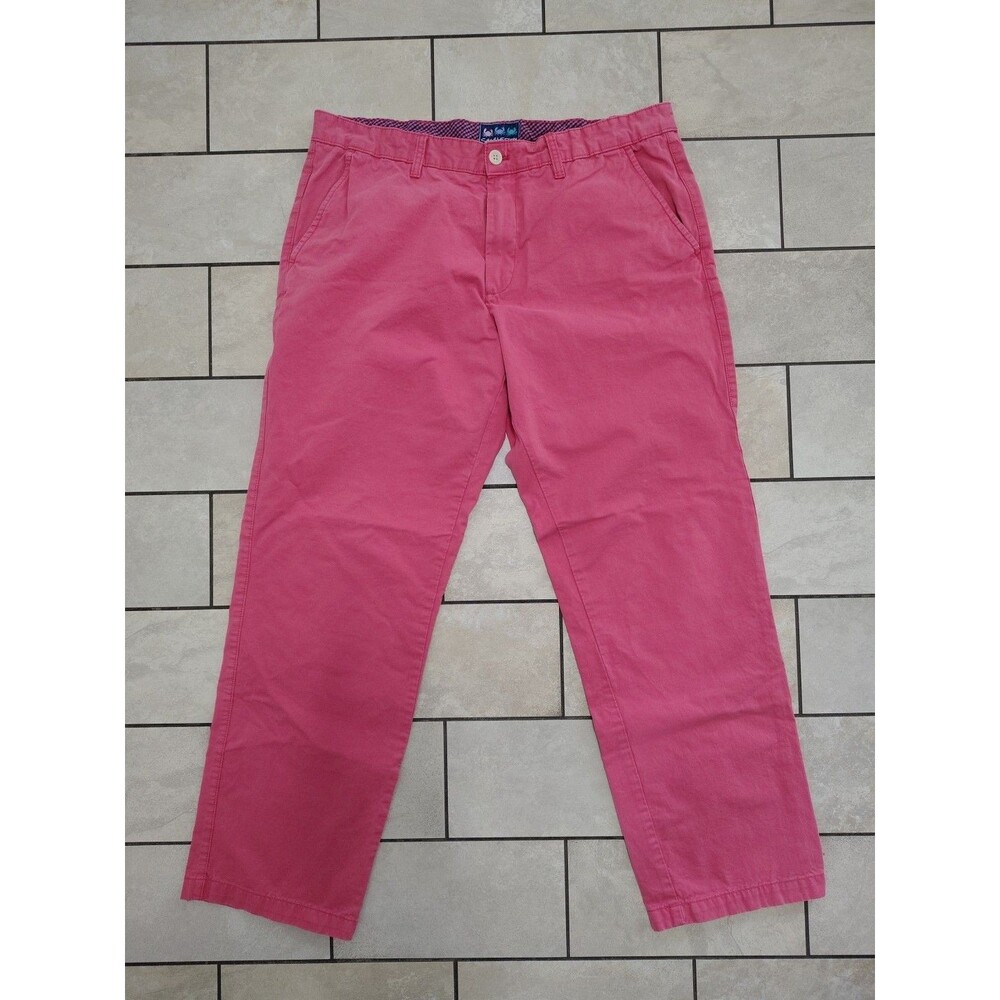 Charleston Threads Pants Mens 38x32 Coral Flat Front Chino Bottoms Cotton